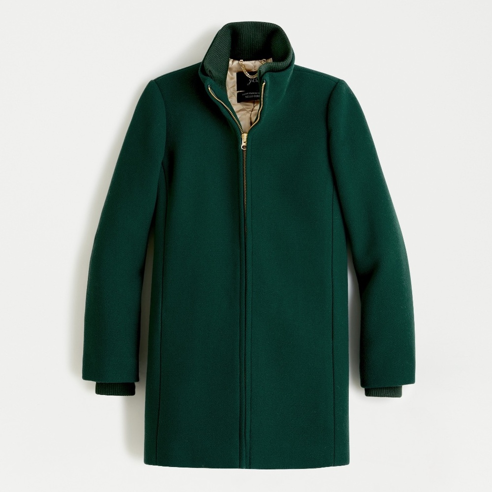 NWT J. Crew Lodge Coat-Dark Forest Green-Size 2
